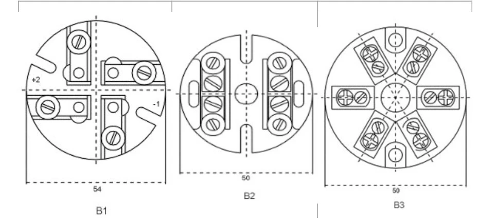 Bloco de ligação para termopares e PT-100